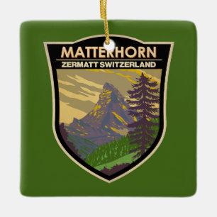 Matterhorn Zwitserland Reizen Kunst Vintage Keramisch Ornament