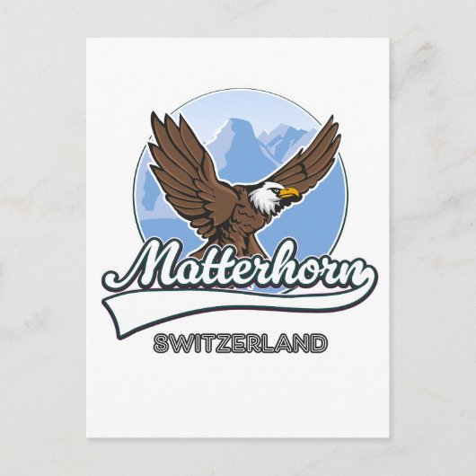 Matterhorn Zwitserland reizen logo Feestdagenkaart (Voorkant)