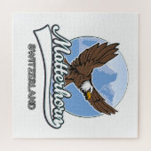 Matterhorn Zwitserland reizen logo Legpuzzel (Horizontaal)