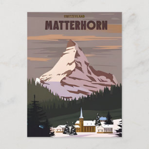  Matterhorn Zwitserland Reizen waterverf Briefkaart