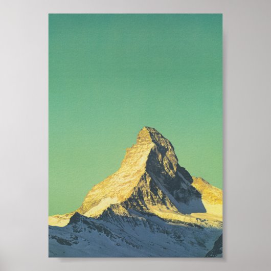 Matterhorn Zwitserland Retro Vintage Travel Poster (Voorkant)