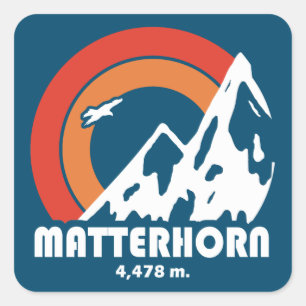 Matterhorn Zwitserland Sun Eagle Vierkante Sticker