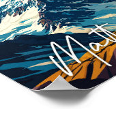 Matterhorn Zwitserland vintage reisillustratie Poster (Hoek)