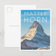 Matterhorn Zwitserland Vintage Travel Illustratie