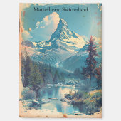 Matterhorn Zwitserland Zwitserse Alpen Vintage Magneet (Voorkant)