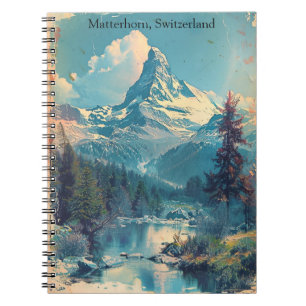 Matterhorn Zwitserland Zwitserse Alpen Vintage Notitieboek