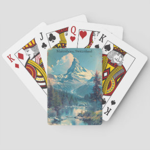 Matterhorn Zwitserland Zwitserse Alpen Vintage Pokerkaarten