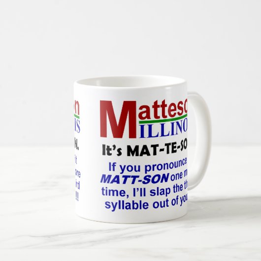 Matteson, Illinois Koffiemok (Voorkant rechts)