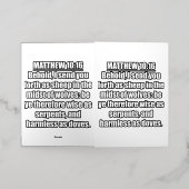 Matteüs 10:16 KJV Bijbel Verse Typografie Folie Wenskaart (Buiten Laag)