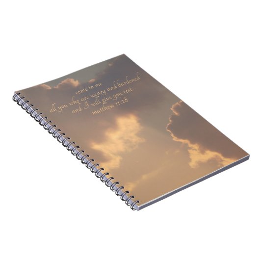 Matteüs 11:28 Bijbelgeschrift notitieboek (Rechterzijde)