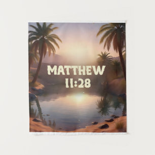 Matteüs 11:28 Gebedstapijt geïnspireerd door het g Wandkleed
