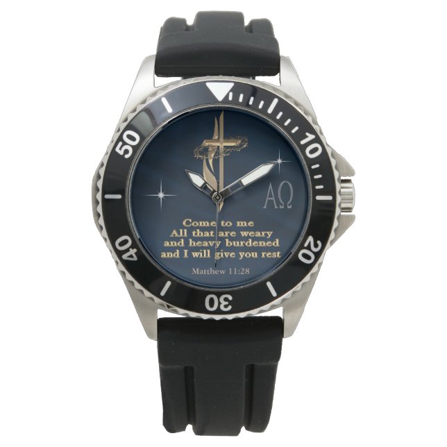 Matteus 11:28 horloge (Voorkant)