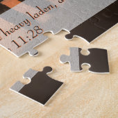 Matteüs 11:28 Pier bij de zonsondergang van de oce Legpuzzel (Zijkant)