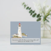 Matteüs 11:28 Vuurtoren Beterschap Briefkaart (Staand voorkant)