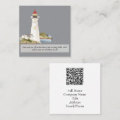 Matteüs 11:28 Vuurtoren Vierkante Visitekaartje (Voorkant / Achterkant)