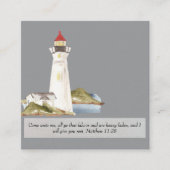 Matteüs 11:28 Vuurtoren Vierkante Visitekaartje (Voorkant)