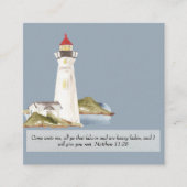 Matteüs 11:28 Vuurtoren Vierkante Visitekaartje (Voorkant)