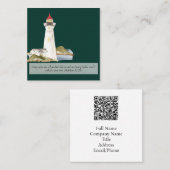 Matteüs 11:28 Vuurtoren Vierkante Visitekaartje (Voorkant / Achterkant)