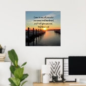 MATTEÜS 11:28 ZONSONDERGANGSSCHRIFT POSTER (Thuiskantoor)
