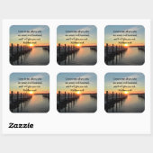 MATTEÜS 11:28 ZONSONDERGANGSSCHRIFT VIERKANTE STICKER (Vel)