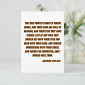 Matteüs 13:15 KJV Bijbel Verse Groet Kaart (Staand voorkant)