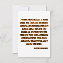 Matteüs 13:15 KJV Bijbel Verse Groet Kaart