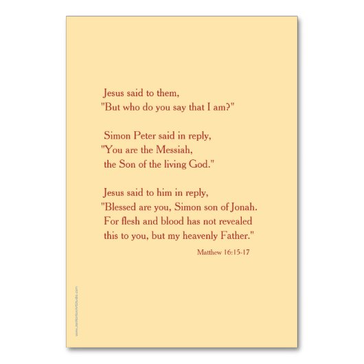 Matteüs 16 Bijbelvers Kaart (Achterkant)