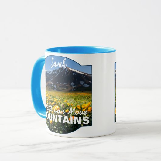 Matteüs 17:20 Geloof kan bergen bewegen aangepaste Mok (Voorkant links)