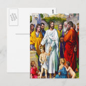 Matteüs 19:13-15 Kleine kinderen komen naar Jezus Briefkaart (Voorkant / Achterkant)