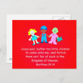 Matteüs 19:14 Jezus zei... Briefkaart (Voorkant / Achterkant)