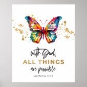 Matteüs 19:26 Alle dingen zijn mogelijk Vlinder Poster (Voorkant)
