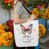 Matteüs 19:26 Alle dingen zijn mogelijk Vlinder Tote Bag