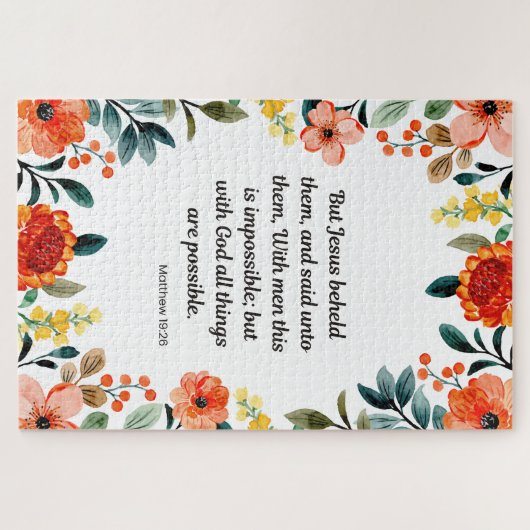 Matteüs 19:26 Bij God is alles mogelijk Legpuzzel (Horizontaal)