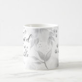 Matteüs 19:26 Moderne zwart witte Waterverf Bloeme Koffiemok (Center)