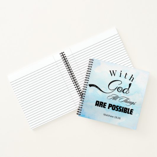 Matteüs 19:26 Typografie Ontwerp Notitieboek (Binnen)