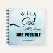 Matteüs 19:26 Typografie Ontwerp Notitieboek (Voorkant)