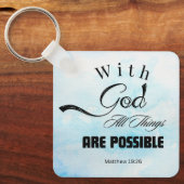 Matteüs 19:26 Typografie Ontwerp Sleutelhanger (Voorkant)