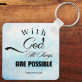 Matteüs 19:26 Typografie Ontwerp Sleutelhanger (Achterkant)