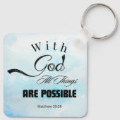 Matteüs 19:26 Typografie Ontwerp Sleutelhanger (Achterkant)