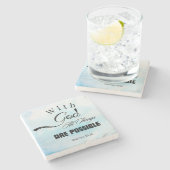 Matteüs 19:26 Typografie Ontwerp Stenen Onderzetter (Zijkant)