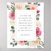 Matteüs 19:6 God heeft samengevoegd Poster (Voorkant)