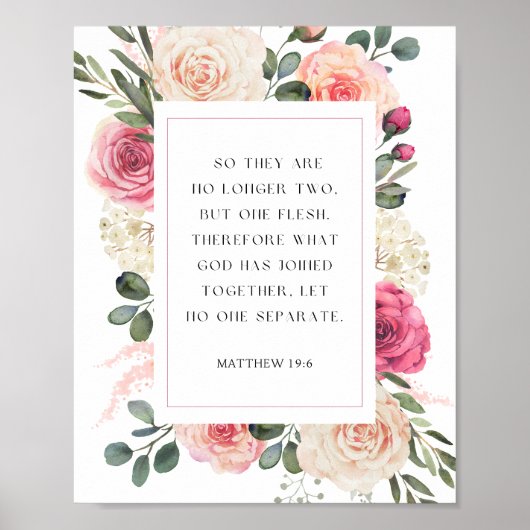 Matteüs 19:6 God heeft samengevoegd Poster (Voorkant)