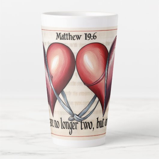 Matteüs 19:6 latte mok (Voorkant)