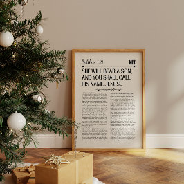 Matteüs 1:21 Kerstmuur afdrukken Poster