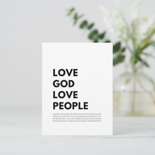 Matteüs 22:37-40 Liefde God Liefde Mensen Briefkaart (Staand voorkant)