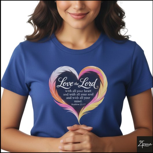 Matteüs 22:37 Schrift Neon Veer Hart T-shirt