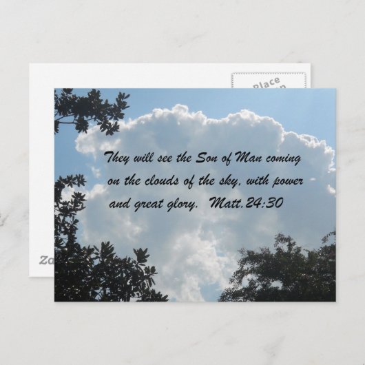 Matteüs 24:30 briefkaart (Voorkant / Achterkant)