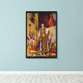 Matteüs 26:69-75 Petrus ontkent Jezus doek Canvas Afdruk (Insitu (Houten vloer))