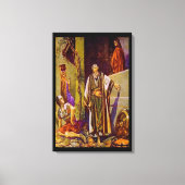 Matteüs 26:69-75 Petrus ontkent Jezus doek Canvas Afdruk (Voorkant)