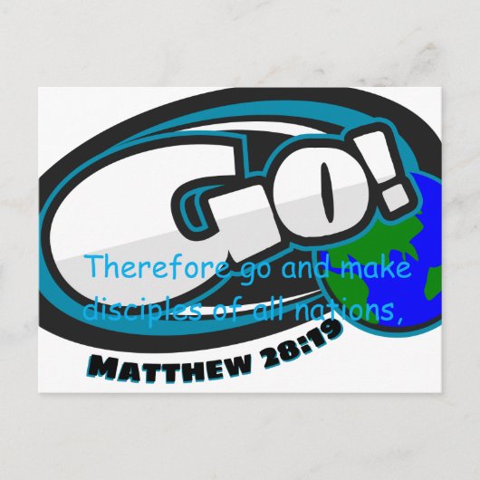 Matteüs 28:19 Postkaart (Voorkant)